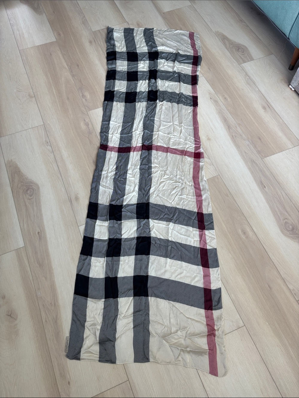 Silk Burberry Scarf - Picture 2 of 6